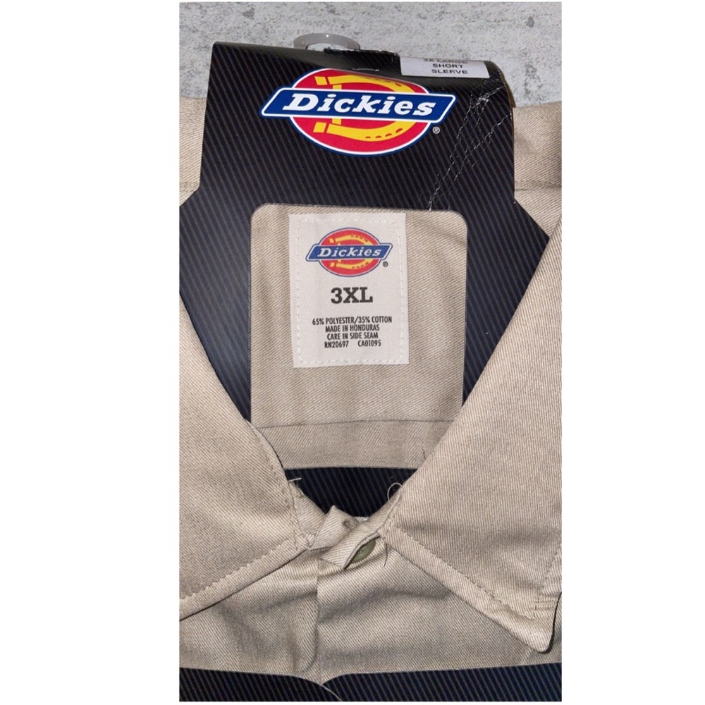 NWT MENS Dickies Tan Short Sleeve Twill Work Shirt - Picture 3 of 6